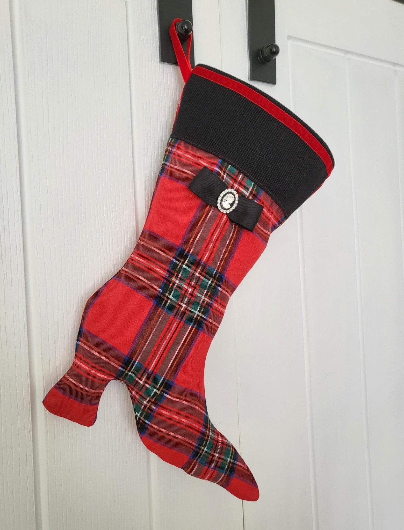 Tartan Plaid Stiletto Boot Christmas Stocking, 14 Inch - Oh My Gothness