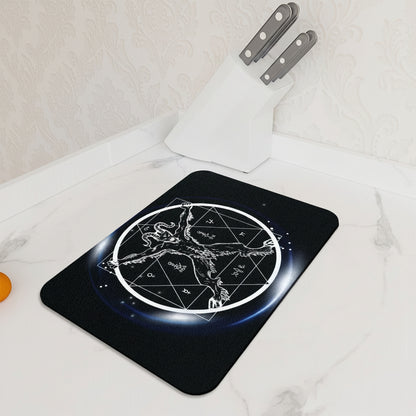 Large Black and white demon design, heatproof, tempered glass chopping board.