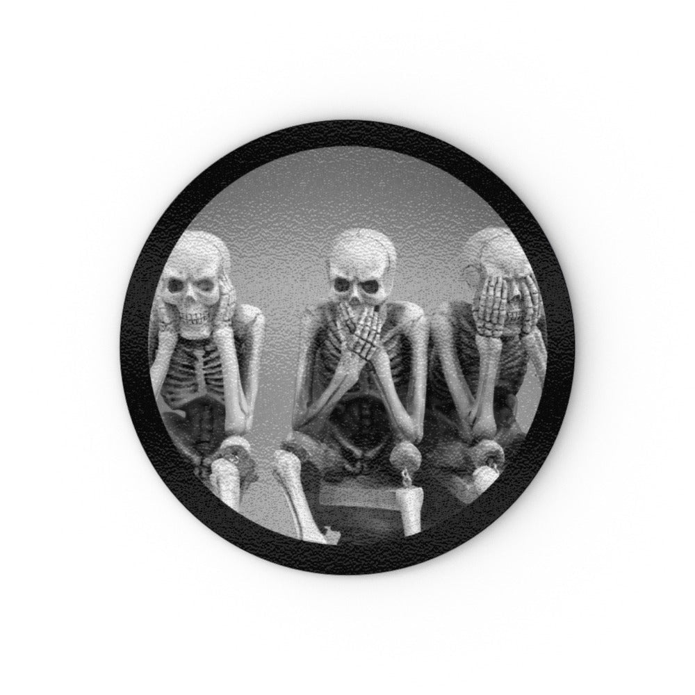 Three Wise Skeletons Glass Chopping Board - Oh My Gothness