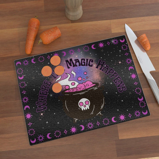 Where the Magic Happens Glass Chopping Board - Oh My Gothness