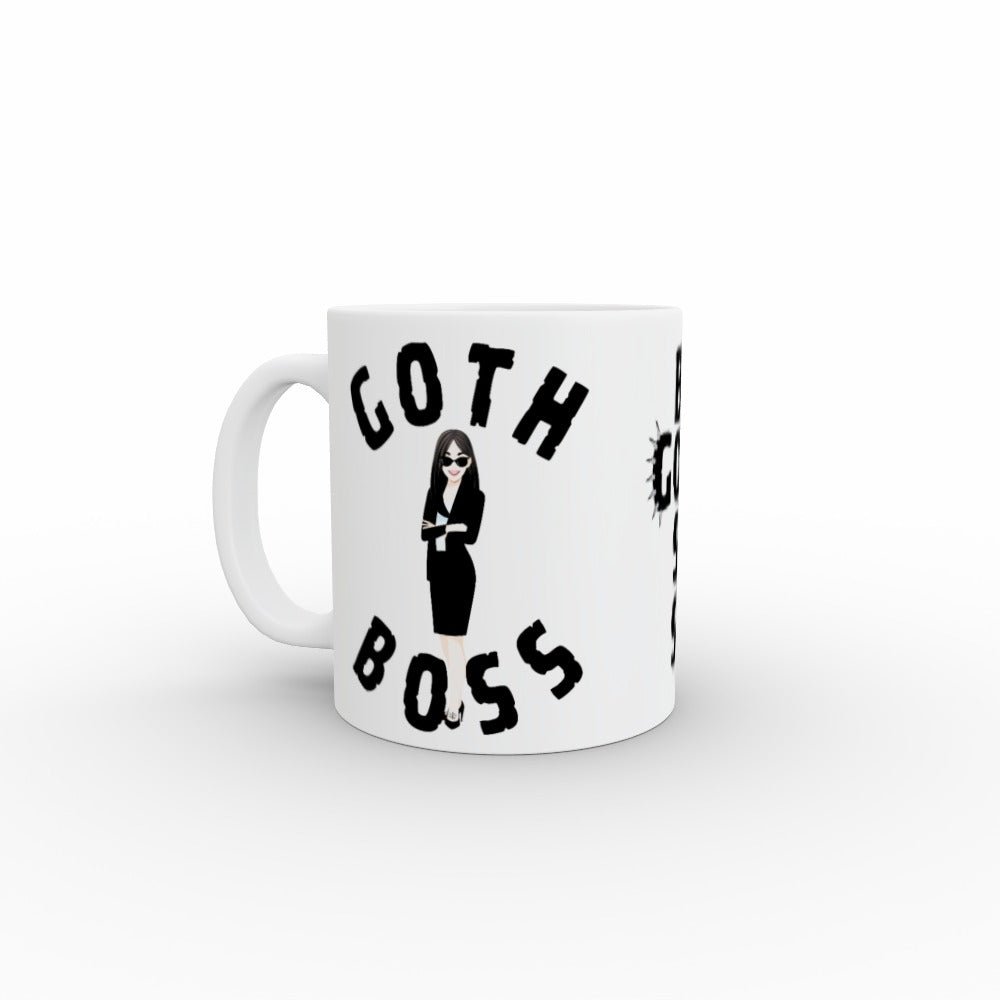 White Caramic 11oz Mug Boss Goth Funny Tea or Coffee Office Cups - Oh My Gothness