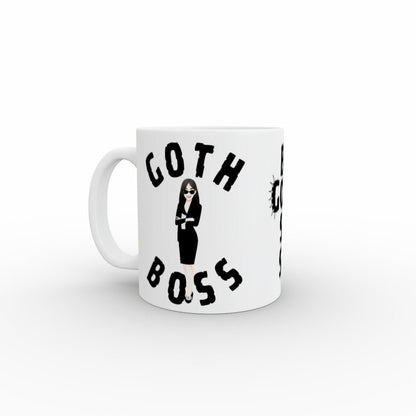White Caramic 11oz Mug Boss Goth Funny Tea or Coffee Office Cups - Oh My Gothness