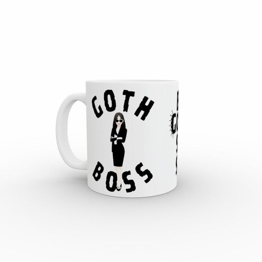 White Caramic 11oz Mug Boss Goth Funny Tea or Coffee Office Cups - Oh My Gothness