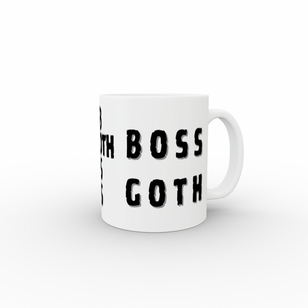 White Caramic 11oz Mug Boss Goth Funny Tea or Coffee Office Cups - Oh My Gothness