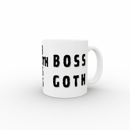 White Caramic 11oz Mug Boss Goth Funny Tea or Coffee Office Cups - Oh My Gothness