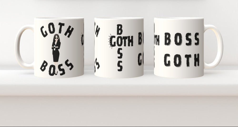 White Caramic 11oz Mug Boss Goth Funny Tea or Coffee Office Cups - Oh My Gothness