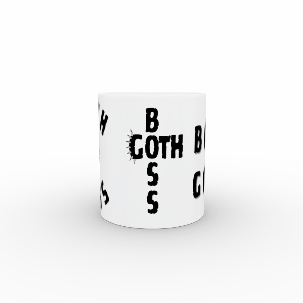 White Caramic 11oz Mug Boss Goth Funny Tea or Coffee Office Cups - Oh My Gothness