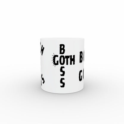 White Caramic 11oz Mug Boss Goth Funny Tea or Coffee Office Cups - Oh My Gothness