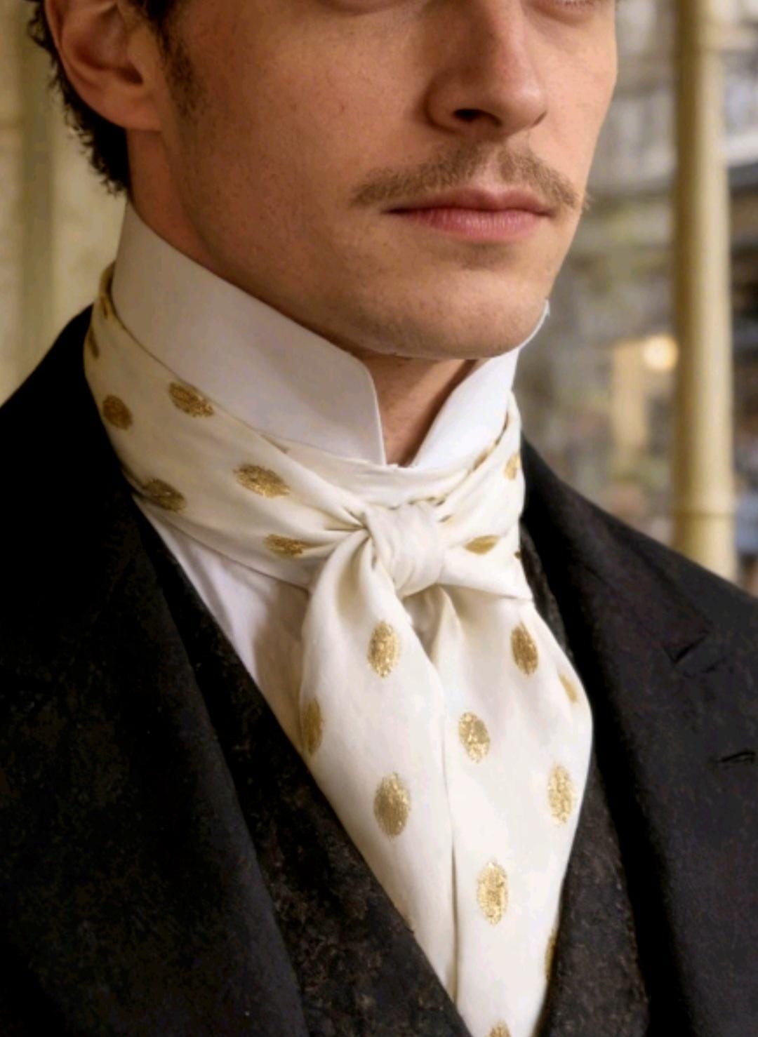 White & Gold Neckerchief Scarf - Unisex Wedding Races Ladies Steampunk - Oh My Gothness