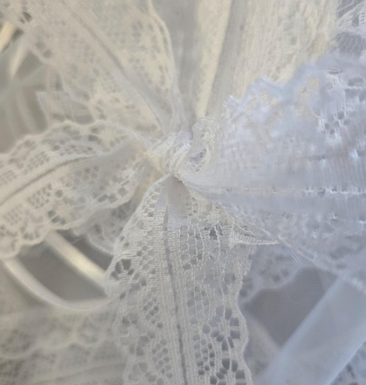 White Lace Net Veil Headpiece - Crocodile Clip Fastening - Bride Gothic Victorian Costume - Oh My Gothness