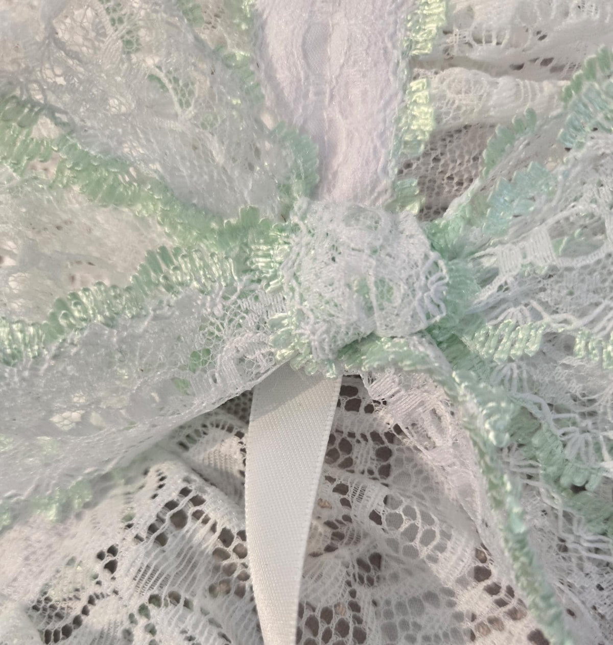 White Mint Green Lace Lolita Headpiece Head Band - Steampunk Maid Gothic Emo - Oh My Gothness